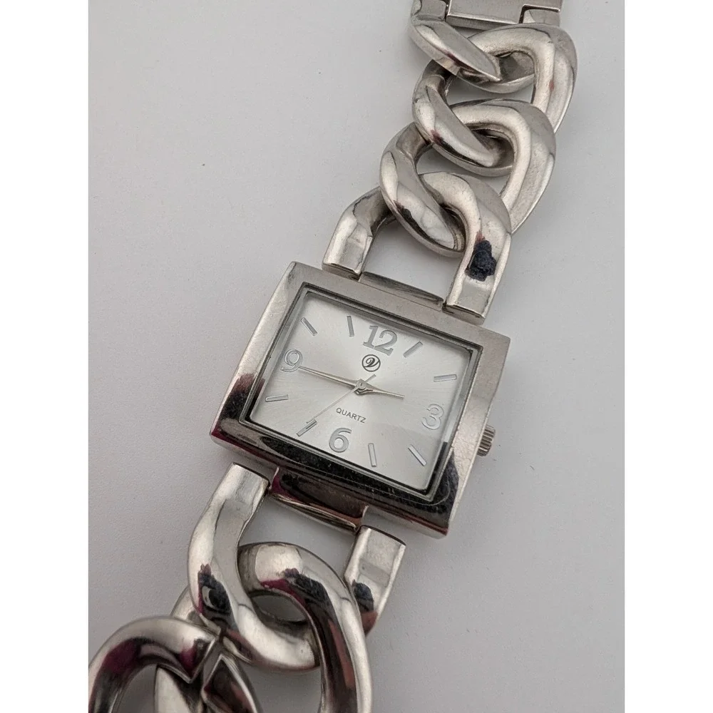 Women's Silver‎ Chunky Chain Link Watch 6.5